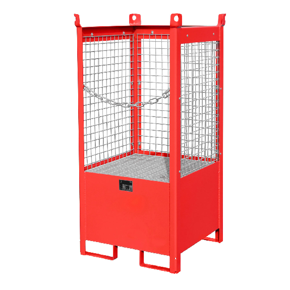 Bauer Fass-Stapelpalette FSP-1 D, Drahtgitterwände, Feuerrot-Beschreibung lesen