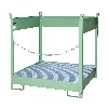 Bauer Fass-Stapelpalette FSP-4, seitlich offen, Resedagrün Bauer Fass-Stapelpalette FSP-4, seitlich offen, Resedagrün