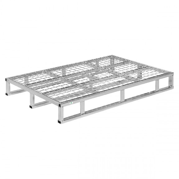 Kongamek Stahlpalette 1200x800x153mm mit Gitter und 1000kg Tragkraft-Beschreibung lesen