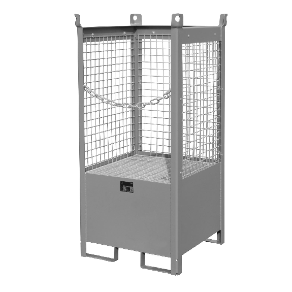 Bauer Fass-Stapelpalette FSP-1 D, Drahtgitterwände, Mausgrau-Beschreibung lesen
