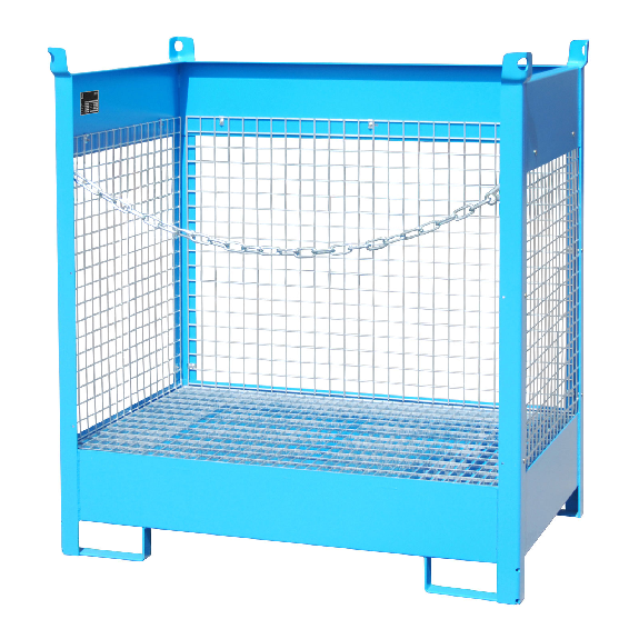 Bauer Fass-Stapelpalette FSP-2 D, Drahtgitterwände, Lichtblau-Beschreibung lesen