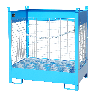 Bauer Fass-Stapelpalette FSP-2 D, Drahtgitterwände, Lichtblau-Beschreibung lesen