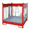 Bauer Fass-Stapelpalette FSP-4 D, Drahtgitterwände, Feuerrot