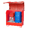 Bauer Gefahrstoff-Depot GD-B für Außenbereich mit Spritzschutzwand und GFK-Haube, Feuerrot Bauer Gefahrstoff-Depot GD-B für Außenbereich mit Spritzschutzwand und GFK-Haube, Feuerrot