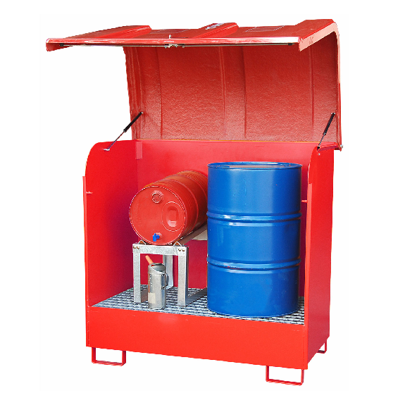 Bauer Gefahrstoff-Depot GD-B für Außenbereich mit Spritzschutzwand und GFK-Haube, Feuerrot Bauer Gefahrstoff-Depot GD-B für Außenbereich mit Spritzschutzwand und GFK-Haube, Feuerrot-Beschreibung lesen