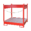 Bauer Fass-Stapelpalette FSP-4, seitlich offen, Feuerrot