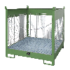 Bauer Fass-Stapelpalette FSP-4 D, Drahtgitterwände, Resedagrün