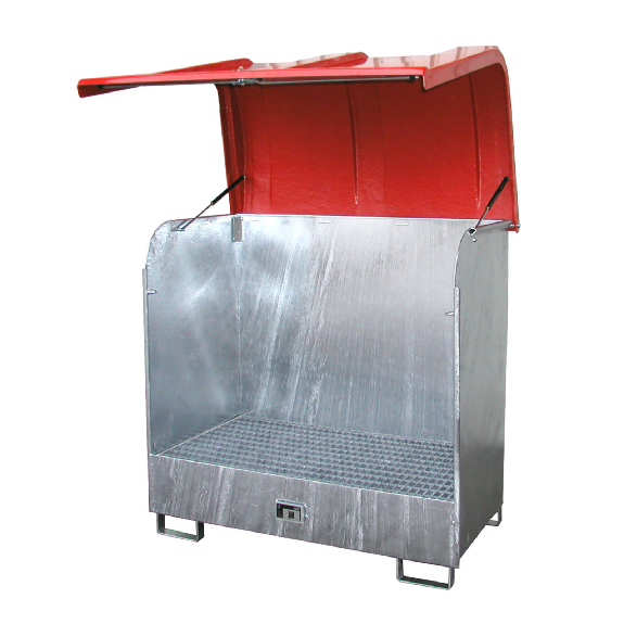 Bauer Gefahrstoff-Depot GD-B, für Außenbereich mit Spritzschutzwand und GFK-Haube, feuerverzinkt Bauer Gefahrstoff-Depot GD-B, für Außenbereich mit Spritzschutzwand und GFK-Haube, feuerverzinkt-Beschreibung lesen