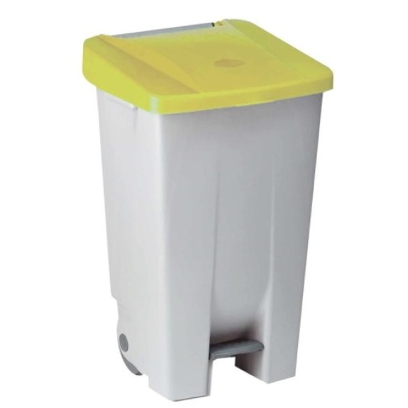 Cube de couvercle jaune 60 LTS. Conteneur pour les déchets.-Leggi tutto