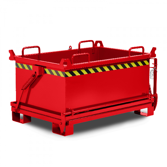RR Industrietechnik Klappbodenbehälter Typ RBB-100 910x1370x1300mm 1000dm³ RAL 3000 Feuerrot-Beschreibung lesen