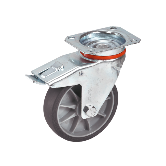 Fetra TPE Lenkrolle mit Feststeller, 125x32 mm Radgröße Fetra TPE Lenkrolle mit Feststeller, 125x32 mm Radgröße-Beschreibung lesen
