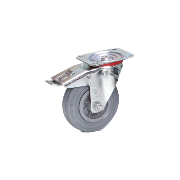 Fetra Vollgummi Lenkrolle mit Feststeller, 125x32 mm Radgröße-Beschreibung lesen