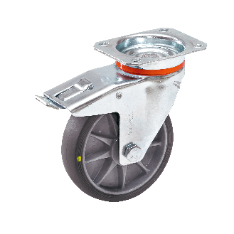 Fetra TPE-ESD Lenkrolle mit Feststeller, 125x32 mm Radgröße-Beschreibung lesen