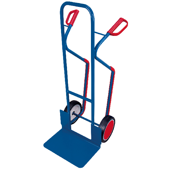 Chariot tubulaire en acier VARIOfit, capacité de charge de 250 kg, grande pelle avec patins en plastique, pneus en caoutchouc plein-Leggi tutto