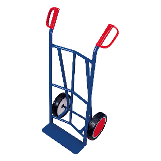 VARIOfit Stahlrohrkarren 250kg Traglast mit Rückwand Maße 620x440x1110mm Vollgummibereifung-Beschreibung lesen