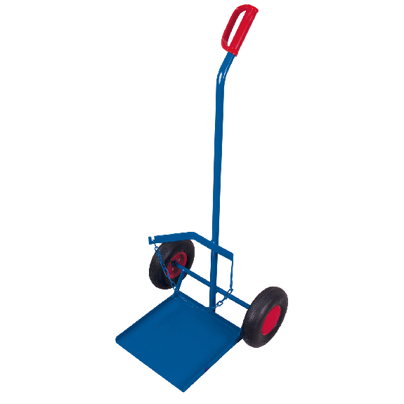 Chariot porte-bouteilles en acier VARIOfit, capacité de charge de 100 kg, pour bouteilles de gaz propane de 11 kg, pneus pneumatiques-Lire la description