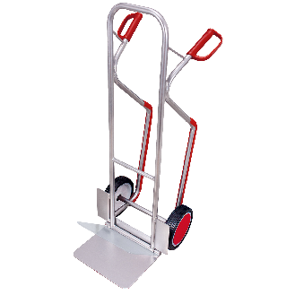VARIOfit Aluminiumkarre abklappbare Schaufel 200kg Tragkraft mit Kunststoffgleitkufen Vollgummibereifung-Beschreibung lesen