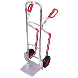 VARIOfit Aluminiumkarre 200kg Tragkraft Kunststoffgleitkufen mit gebogenen Querstreben pannensichere Bereifung-Beschreibung lesen