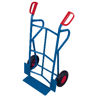 VARIOfit Stahlrohrkarren 250kg Traglast mit Rückwand Maße 620x470x1110mm Luftbereifung-Beschreibung lesen