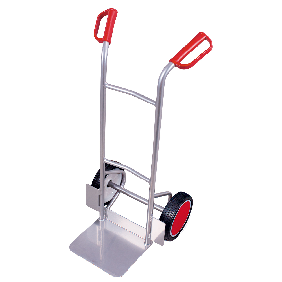 Chariot en aluminium VARIOfit capacité de charge 150 kg avec traverses courbées pneus en caoutchouc plein-Leggi tutto