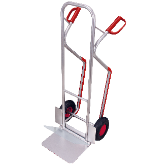 VARIOfit Aluminiumkarre abklappbare Schaufel 200kg Tragkraft mit Kunststoffgleitkufen Luftbereifung-Beschreibung lesen