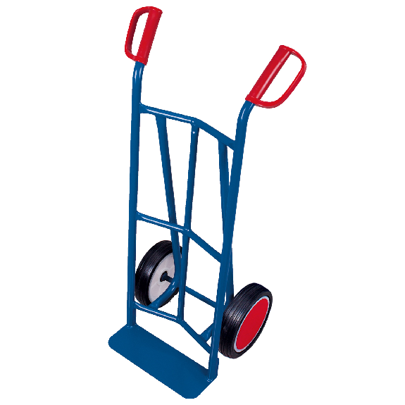 Chariot tubulaire en acier VARIOfit capacité de charge 200 kg avec pneus en caoutchouc pleins à paroi arrière-Lire la description