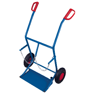 Stahlflaschenkarre, 100 kg Tragkraft, Luftbereifung-Beschreibung lesen