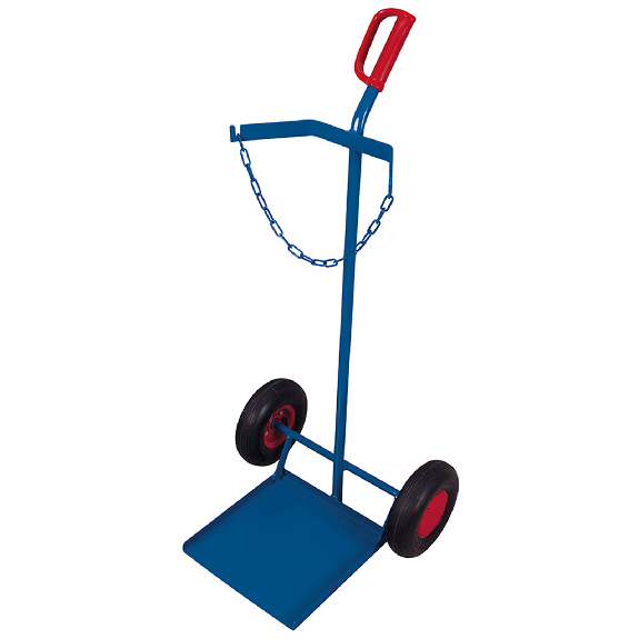 VARIOfit Stahlflaschenkarre 100kg Tragkraft für 33kg Propangasflasche Luftbereifung-Beschreibung lesen