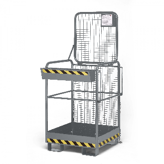 R+R Industrietechnik Arbeitskorb Typ RAK-ONE 800x800x1900mm RAL7005 Mausgrau-Beschreibung lesen