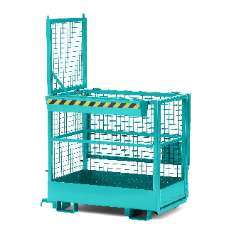 R+R Industrietechnik Arbeitskorb Typ RAK-DUO 1200x800x1950mm RAL5018 Türkisblau-Beschreibung lesen