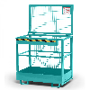 R+R Industrietechnik Arbeitskorb Typ RAK 1200x800x1910mm RAL5018 Türkisblau R+R Industrietechnik Arbeitskorb Typ RAK 1200x800x1910mm RAL5018 Türkisblau