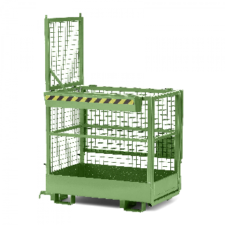 R+R Industrietechnik Arbeitskorb Typ RAK-DUO 1200x800x1950mm RAL6011 Resedagrün-Beschreibung lesen