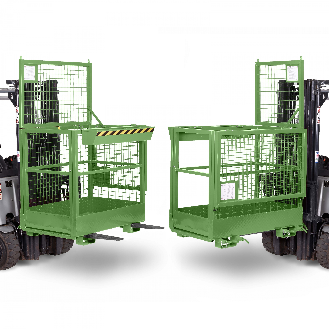 R+R Industrietechnik Arbeitskorb Typ RAK-DUO 1200x800x1950mm RAL6011 Resedagrün-Beschreibung lesen