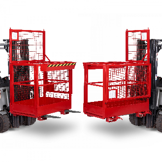 R+R Industrietechnik Arbeitskorb Typ RAK-DUO 1200x800x1950mm RAL 3000 Feuerrot-Beschreibung lesen