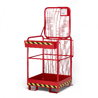 R+R Industrietechnik Arbeitskorb Typ RAK-ONE 800x800x1900mm RAL3000 Feuerrot-Beschreibung lesen