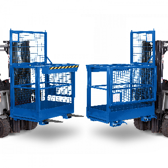 R+R Industrietechnik Arbeitskorb Typ RAK-DUO 1200x800x1950mm RAL5010 Enzianblau-Beschreibung lesen