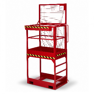 R+R Industrietechnik Arbeitskorb Typ RAK-High 1200x800x2910mm RAL 3000 Feuerrot-Beschreibung lesen