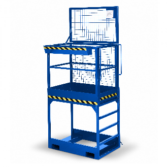 R+R Industrietechnik Arbeitskorb Typ RAK-High 1200x800x2910mm RAL 5010 Enzianblau-Beschreibung lesen