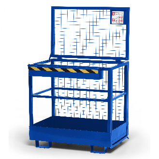 R+R Industrietechnik Arbeitskorb Typ RAK 1200x800x1910mm RAL5010 Enzianblau-Beschreibung lesen