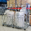 Kongamek Rollcontainer verzinkt 2000x800x1800mm mit 4 Gitterwänden vorne halb zu öffnen mit Bremse Kongamek Rollcontainer verzinkt 2000x800x1800mm mit 4 Gitterwänden vorne halb zu öffnen mit Bremse