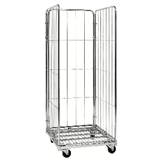 Kongamek Rollcontainer verzinkt 720x800x1800mm mit 3 Gitterwänden ohne Bremse-Beschreibung lesen