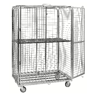 Kongamek Sicherheitscontainer 1200x800x1870mm verzinkt mit Gitterboden, 4 Gitterwänden, Tür ohne Bremse-Beschreibung lesen