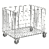 Kongamek Gitterwagen, offen 830x630x735mm 60kg Tragkraft Gummibereifung Ø100mm mit Bremse Kongamek Gitterwagen, offen 830x630x735mm 60kg Tragkraft Gummibereifung Ø100mm mit Bremse