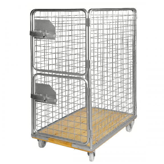 Kongamek Rollcontainer verzinkt 1200x750x1700mm mit Holzboden, 4 Gitterwänden 65x65mm und 2 halb öffnende Türen mit Bremse Kongamek Rollcontainer verzinkt 1200x750x1700mm mit Holzboden, 4 Gitterwänden 65x65mm und 2 halb öffnende Türen mit Bremse-Beschreibung lesen