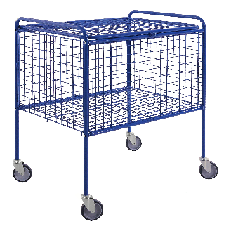 Kongamek Gitterwagen 800x600x915mm in blau mit 100kg Tragkraft und Gummibereifung Ø125mm-Beschreibung lesen