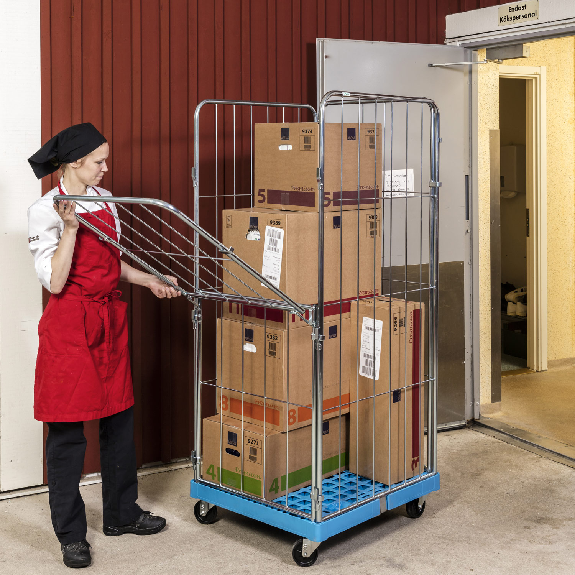Kongamek Rollcontainer verzinkt 725x810x1800mm mit Kunststoffboden und 3 Gitterwänden Kongamek Rollcontainer verzinkt 725x810x1800mm mit Kunststoffboden und 3 Gitterwänden-Beschreibung lesen