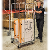 Kongamek Rollcontainer verzinkt 1200x800x1800mm mit 3 Gitterwänden mit Bremse