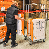 Kongamek Rollcontainer verzinkt 1200x800x1800mm mit 3 Gitterwänden mit Bremse