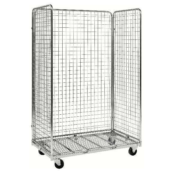 Kongamek Gitterwagen 1150x665x1790mm verzinkt mit Gitterboden und 3 Gitterwänden ohne Bremse-Beschreibung lesen