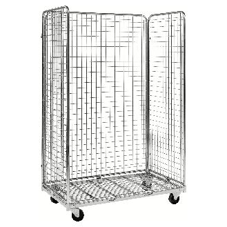 Kongamek Gitterwagen 1150x665x1790mm verzinkt mit Gitterboden und 3 Gitterwänden ohne Bremse-Beschreibung lesen